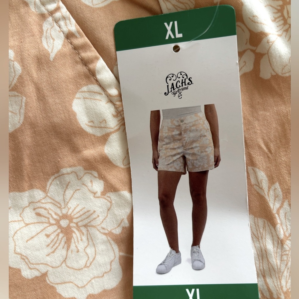 J.A.C.H.S Girlfriend Stretch Satin Chino Shorts, size XL
